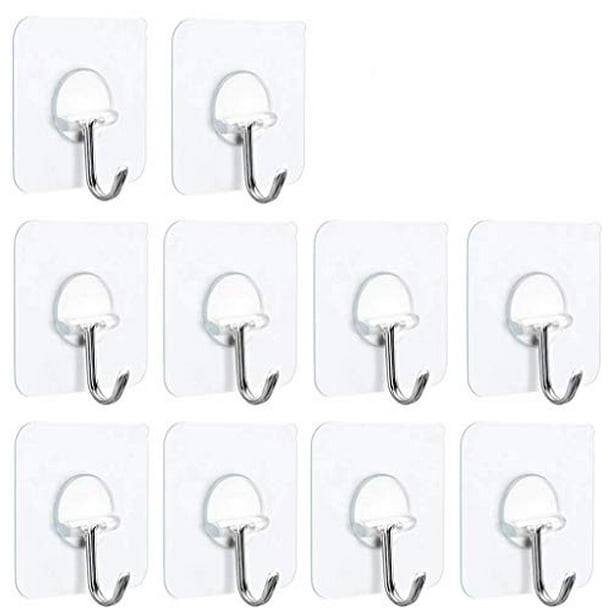 Waterproof and Oil-Proof Wall Hooks Kitchens and Homes for bathrooms 8 Large Wall Hooks Weighing 22 pounds Transparent Coat Hooks and Towel Hooks Maximum